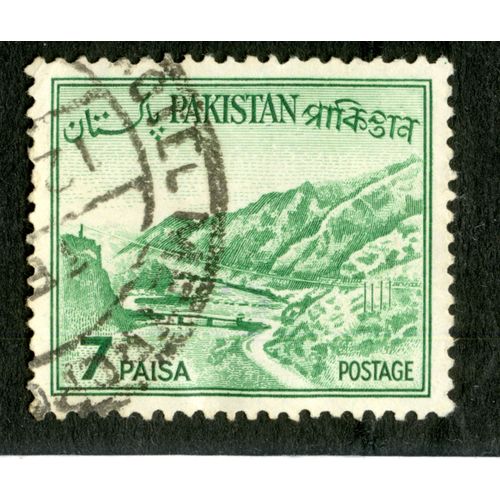 Timbre Oblitéré Pakistan, Postage, 7 Paisa