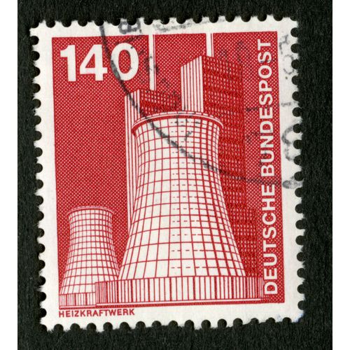 Timbre Oblitéré Deutsche Bundespost, Heizkraftwerk, 140