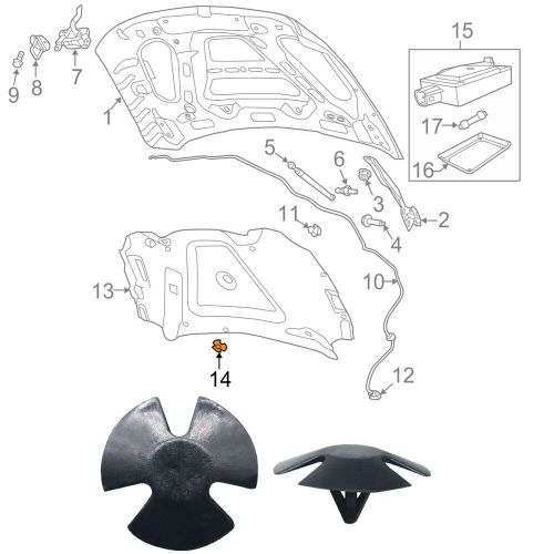 Clips De Retenue D'isolation De Capot En Nylon, 4878883aa, Jeep, Dodge, Réparation De Voiture, Pièce De Rechange, 15 Pièces