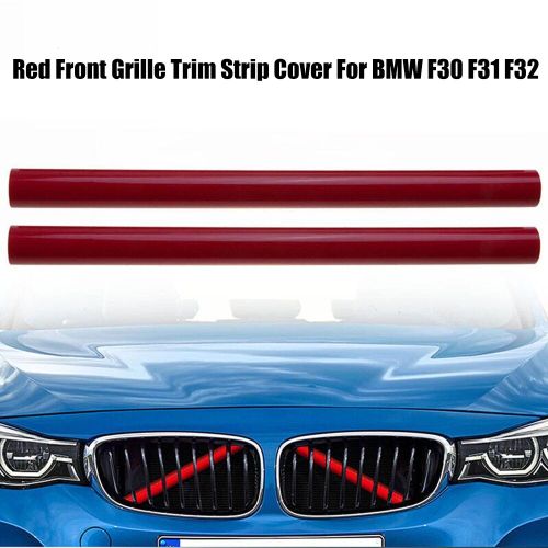 Couverture De Bande De Garniture De Calandre Avant De Voiture, Barre De Calandre, Attelle En V, Rouge, Style Sportif, Accessoires De Décoration, Bmw F30 F31 F32, 2 Pièces