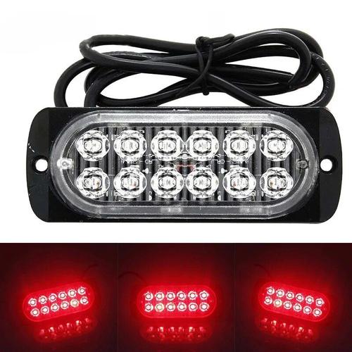 Barre Lumineuse Led Pour Le Travail D'urgence, Antibrouillard De Sécurité, Lampe Rouge, Lumière De Voiture Pour Camions De Voiture Tout-Terrain, Lumières De Sauna, Budgétaire, 12v-24v, 12led