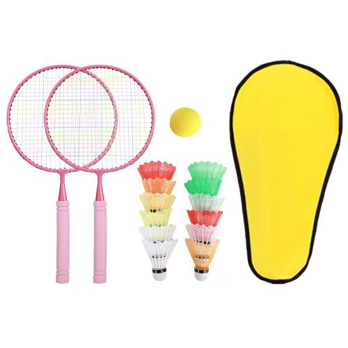 Connor Raquette De Badminton D'exterieur Pour Enfants, Jouet D'exercice Pour Interaction Parent-Enfant, Rose