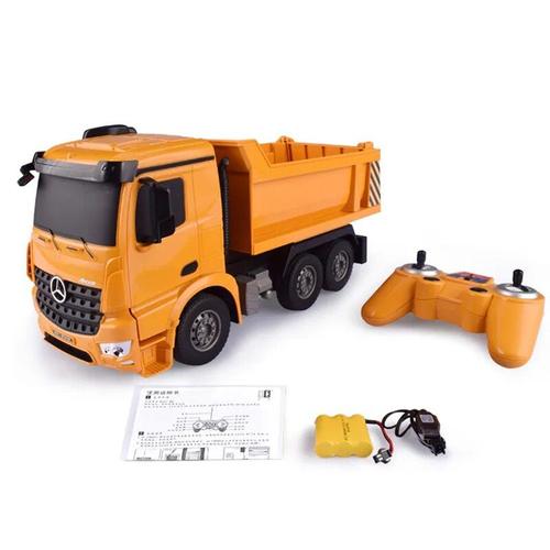 JAUNE - Camion télécommandé RC pour enfants, camion à benne basculante,  camion à pointe radio, conteneur d'ingénierie, jouets pour garçons, 2.4G,  1:26