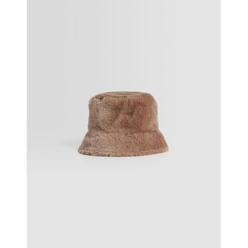  Chapeau Bob Fausse Fourrure Femme Taupe