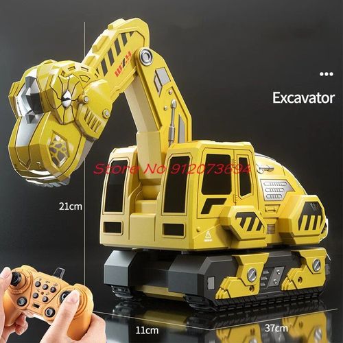 Jaune - Ebtoy-Voiture Télécommandée En Alliage Pour Enfants, 2.4g, 12 Canaux, Effets Sonores Analogiques, Dessin Animé, Dinosaure, Garçon, Voiture Rc Ebtoy