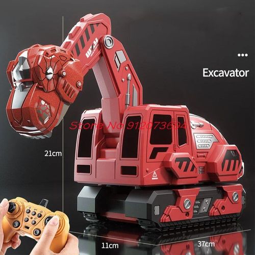 Rouge - Ebtoy-Voiture Télécommandée En Alliage Pour Enfants, 2.4g, 12 Canaux, Effets Sonores Analogiques, Dessin Animé, Dinosaure, Garçon, Voiture Rc Ebtoy