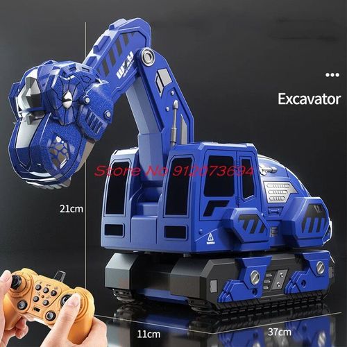 Bleu - Ebtoy-Voiture Télécommandée En Alliage Pour Enfants, 2.4g, 12 Canaux, Effets Sonores Analogiques, Dessin Animé, Dinosaure, Garçon, Voiture Rc Ebtoy