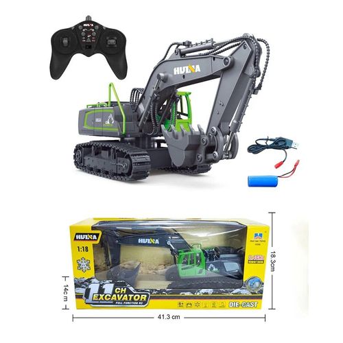 Taille De 1558-G-Small - Huina 1593 1558 Rc Engineering Truck Machine, 2.4g, Télécommande, Pilier Anthracite, Ebdigger, Alliage Tracteur Jouets Modèle