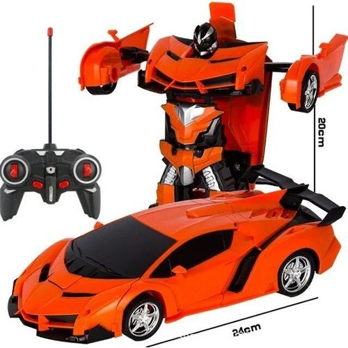 Orange Pas De Batterie - Jouet De Voiture Télécommandé 2 En 1 Pour Garçons, Robots De Transformation, Véhicule De Conduite, Modèles De Voitures De Sport, Cadeau Rc, 1:18