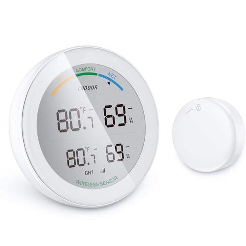Thermomètre intérieur avec indicateur de confort - Mesure de température et d'humidité - Détecteur de température précis