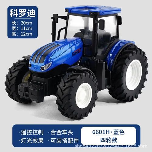 Bleu 4 Roues - Tracteur Rc, Remorque En Alliage, Véhicule De Transport, Ingénierie, Véhicule Agricole, Simulation, Jouets Agricoles Avec Phares Led, Simulateur Agricole