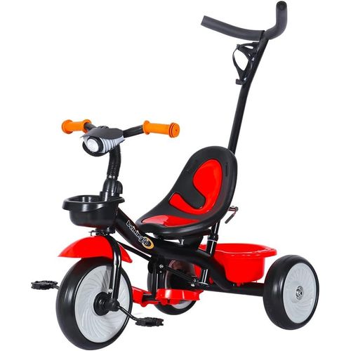 Kgabery-1tricycle Évolutif 3-En-1 Pour Enfants,Vélo Draisienne Tricycle Pour Enfants De 1-6 Ans Premier Vélo D'entraînement D'équilibre Véhicule Avec Pédale (Noir-Rouge)