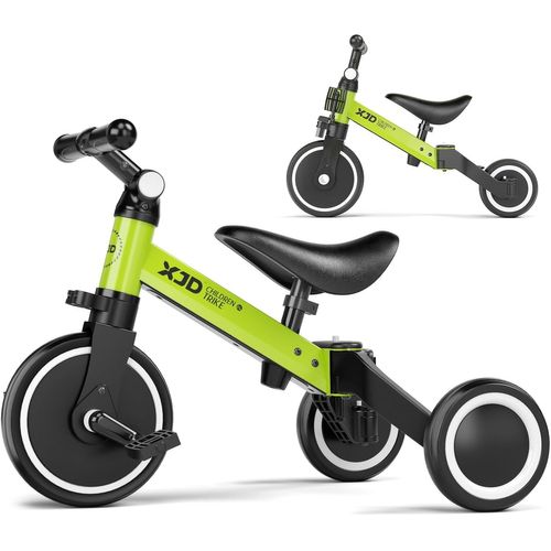Kgabery-13 En 1 Vélo Draisienne Tricycle Pour Enfants De 1-3 Ans Premier Vélo D'entraînement D'équilibre Véhicule Avec Pédale Cadeau Pour Filles Garçons Léger (Vert,Tricycle)