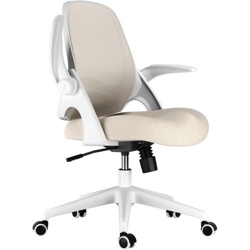 Kgabery-1j1 Chaise De Bureau Ergonomique Fauteuil De Bureau-Accoudoirs Relevables,Coussin En Forme De Selle,Dossier En S,Pivotant 360°,Tissu Mesh Respirant,Gris