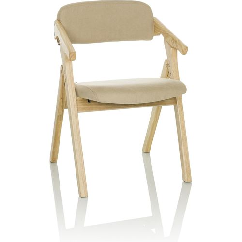 Kgabery-1chaise Pliante Rembourrée Scandio Chaise Visiteur Pliante En Bois,Charge Maximale 120 Kg,Beige,729443