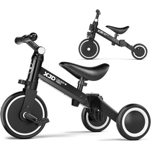 Kgabery-13 En 1 Vélo Draisienne Tricycle Pour Enfants De 1-3 Ans Premier Vélo D'entraînement D'équilibre Véhicule Avec Pédale Cadeau Pour Filles Garçons Léger (Noir,Tricycle)