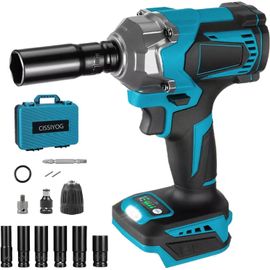 KGABERY-1Clé À Chocs Sans Fil Brushless Compatible Avec Makita 18V Batterie,700 Nm 1/2"" Boulonneuse A Choc Electrique,Visseuse À Chocs Avec 6 Douilles,Pour Changement Pneus Voiture (Sans Batteries)