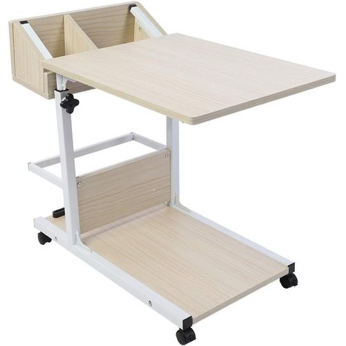 Kgabery-1bureau Portable Pour Ordinateur Portable Avec Roulettes,Tiroir De Rangement,Hauteur Réglable,Pour Canapé Lit,Structure Solide,Blanc,30b1gzg8ie-01