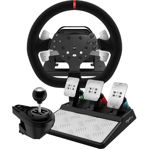 Kgabery-1v10 Force Feedback Volant De Jeux Avec Pédales Et Levier De Vitesses,270/900° Volant De Course Pour Pc,Ps4,Xbox One,Xbox Series X|S