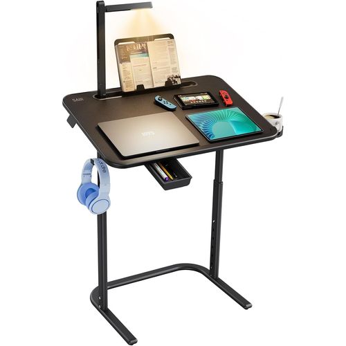 Kgabery-1bureau,Table,Bureau D'angle,Bureau Stable,Lampe Agréable Pour Les Yeux,Hauteur Réglable,Avec Support De Livre,Tiroir,Crochet Pour Sac À Dos,Style Moderne,Pour Étude,Travail Sur