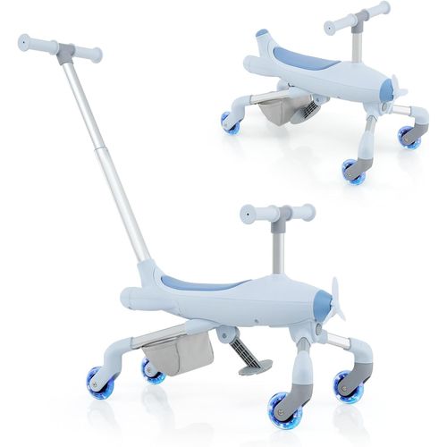 Kgabery-12 En 1 Draisienne Bebe Evolutif Pour Enfants 1,5-6 Ans,Porteur Enfant Forme Avion Vélo Enfantréglable,Roues Eclairées Par Led,Panier De Rangement Arrière,Charge 50kg