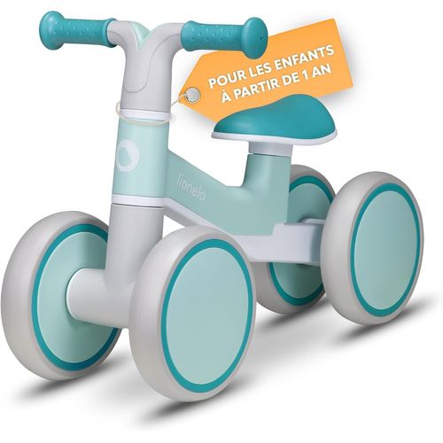 Kgabery-1villy Draisienne Légère,Vélo À 4 Roues De 1 À 3 Ans Jusqu'à 30 Kg Amorti À L'avant,Siège Ergonomique,Pour Les Filles Et Les Garçons,Jouet D'equitation Trotteur Bébé (Green Turquoise)