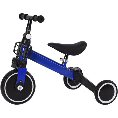 Kgabery-12 En 1 Tricycle Enfant Bébé Conduire Un Tricycle/Voiture D'équilibre,Sans Poignée De Poussée (Bleu)