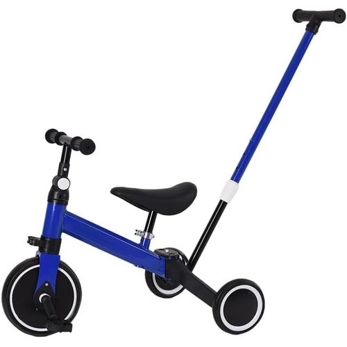 Kgabery-1tricycle Ajustable En Hauteur 2 En 1,Vélo Draisienne Tricycle Pour Enfants De 1-3 Ans Tricycle Pour Bébé,Velo Evolutif Bebe Sûre Et Confortable,Putter Amovible (Bleu)