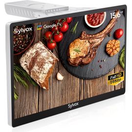 KGABERY-1Tv Pliable 15,6"" (40 Cm)-Smart Google Tv Full Hd 1080P,Écran Pivotant +/-45°,Pliage 90°,Wifi/Bluetooth,Dvb-T2/C/S2,Dc12V-Pour Cuisine,Chambre,Camping-Car (Garantie 2 Ans)