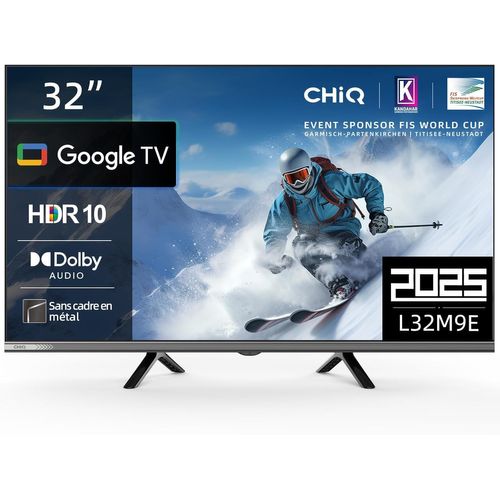 KGABERY-1L32M9E Téléviseur Smart 32 Pouces (80 Cm),Hdr10,Google Tv,Tuner Triple,Dolby Audio,Dbx-Tv,Hdmi,Usb,Sans Cadre En Métal,Noir