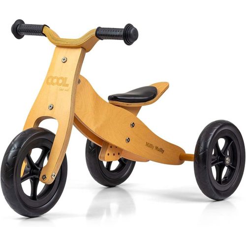 Kgabery-15901761125221 Ride On 2 En 1 Cool Naturel Marron Draisienne,Tricycle Pour Enfants