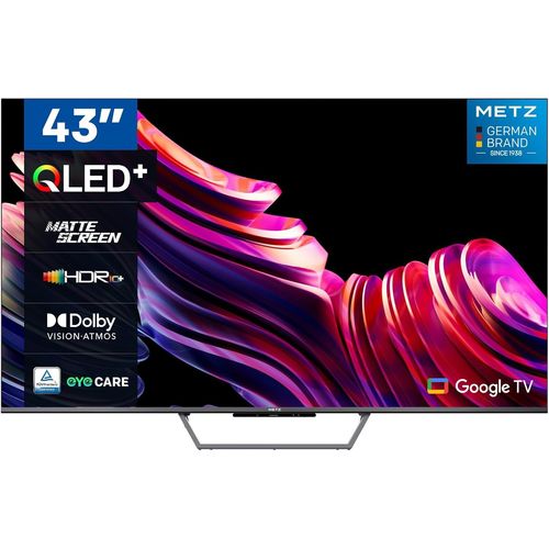 KGABERY-1Tv Qled+Mqe7600 4K Uhd 43 Pouces Smart Tv Avec Google Tv Anti-Reflet Écran Mat Téléviseur Dolby Vision Dolby Atmos Hdr Wi-Fi (2024 Modèle,Noir)