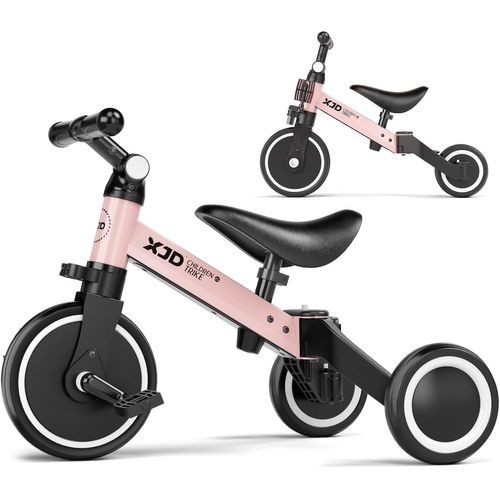 Kgabery-13 En 1 Vélo Draisienne Tricycle Pour Enfants De 1-3 Ans Premier Vélo D'entraînement D'équilibre Véhicule Avec Pédale Cadeau Pour Filles Garçons Léger (Rose,Tricycle)