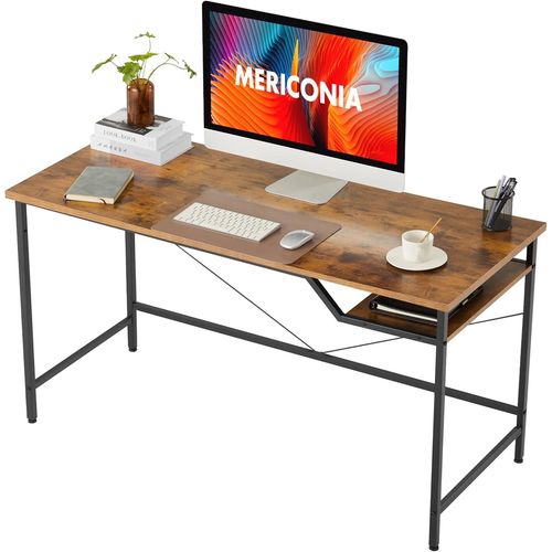 Kgabery-1bureau D'ordinateur De 120 Cm,Bureau De Jeu Pour Petits Espaces,Bureau Moderne Et Simple Pour Bureau À Domicile,Bureau D'étude,Bureau D'écriture,Marron