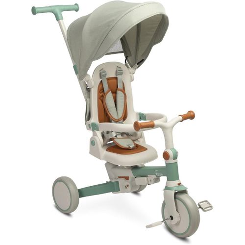 Kgabery-1caretero Toyz Faro¿Tricycle Bébé Évolutif,Draisienne Évolutif,Vélo Poussette-Tricycle Multifonctionnel Avec Cadre Ajustable Et Pliable-Sécurité Et Polyvalence-Gris Clair