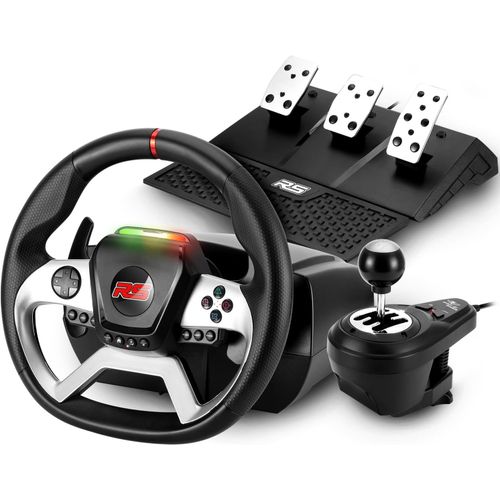 Kgabery-1race Wheel Force,Volant Ps4 Avec Levier De Vitesse Et Pédalier,Pour Pc,Ps4,Ps3,Xbox One,Volant Avec Palette À Retour De Force Et Angle De Rotation 1080°,Boite De Vitesse 6+R