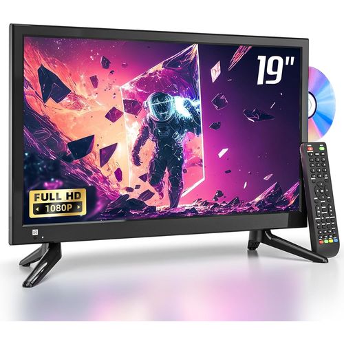 KGABERY-1Petit Téléviseur 19 Pouces Lecteur Dvd Intégré,Mini Tv 1080P Prend En Charge L'Antenne Hdmi Usb Av Entrée,Téléviseurs 12 V Pour Camping-Cars/Camping-Car/Caravane/Camping