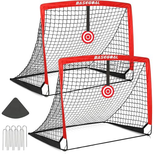 KGABERY-1Lot De 2 But De Foot Enfant Exterieur-[120x90x90Cm] Cage De Foot Pliable,Goal De Foot Enfant Avec Cible Suspendue,Sac De Transport,Pour Jardin,La Cour,Plage