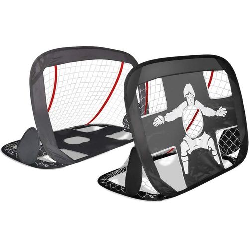 Kgabery-1cage De Foot Portable Lot De 2 Pcs But De Football Pliable Cage De Football Pop Up Design 2 En 1 But D'entrainement Cage De Foot Normale Avec Sac Rangement Et Piquets
