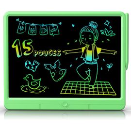 KGABERY-1Tablette Dessin Enfant 15 Pouce,Tableau D'Écriture Lcd Colorée,Tablette Magique Pour Enfants 3+ Ans Filles Garçons Rentrée Scolaire,Anniversaire,Cadeaux De Noël (Vert)