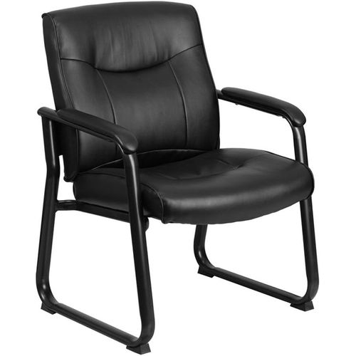 Kgabery-1chaise De Réception Latérale Exécutive Big&tall Leathersoft De La Série Hercules De,Fauteuil De Lobby Rembourré D'une Capacité De 500 Livres.Capacité De Poids Statique,Black