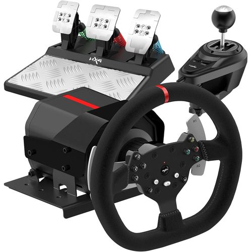 Kgabery-1v10 Volant De Force Feedback,Avec Pédals Et Levier De Vitesse,Pour Jeu De Course 270/900°,Pour Pc,Ps4,Xbox One,Xbox Series X/S
