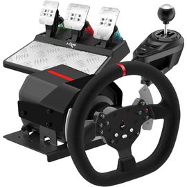 Kgabery-1v10 Volant De Force Feedback,Avec Pédals Et Levier De Vitesse,Pour Jeu De Course 270/900°,Pour Pc,Ps4,Xbox One,Xbox Series X/S