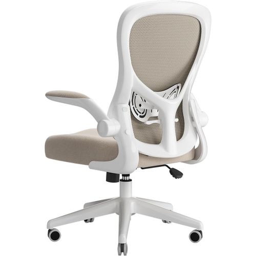 Kgabery-1j3 Chaise De Bureau Ergonomique Fauteuil De Bureau-Accoudoirs Relevables,Coussin En Forme De Selle,Soutien Lombaire Réglable,Pivotant 360°,Tissu Mesh Respirant,Gris