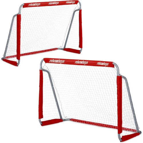 KGABERY-1But De Football,Lot De 2,Enfants Et Adultes,Hlp : 110x150x75 Cm,Métal,Cage Stable Pour Foot,Rouge