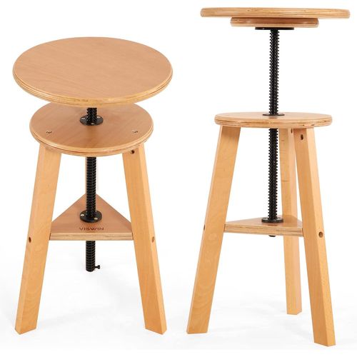 Kgabery-148-65cm H Tabouret En Bois Réglable En Hauteur,Tabouret D'artiste En Bois De Hêtre Pour Dessin,Tabouret De Peinture Pour Artistes,Adultes,Chaise En Bois Pour Artstudio,Cuisine,Bureau