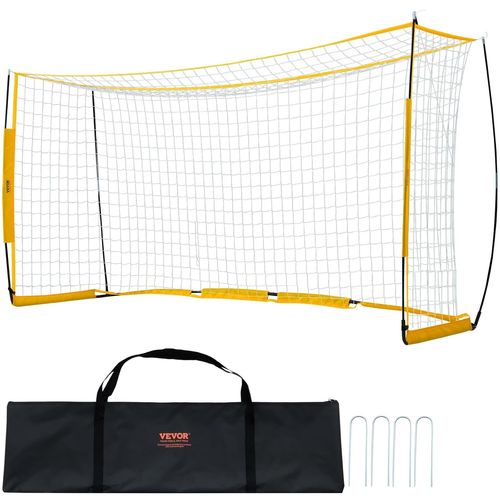 Kgabery-1but De Football Portable,1828x3657 Mm,Cage De Football Pour Enfants,Filet De Football Avec Sac De Transport,Structure En Acier Et Fibre De Verre,Pour Entraînement Dans L¿Arrière-Cour,Jaune