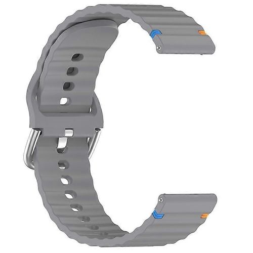 Bracelet De Montre En Silicone Pour Huawei/Garmin/Coros/Xiaomi, Modèle Wave, Accessoires De 20 Mm (Gris Sidéral)