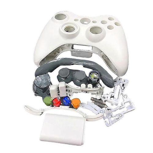 Kit Complet De Coque De Manette Sans Fil Pour Manette Xbox 360 (Kit Complet De Coque De Manette Blanche Sans Fil)