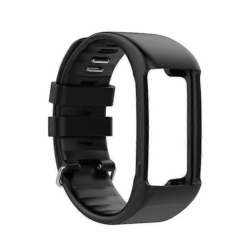 Bracelet De Montre En Silicone Pour Polar A360 A370, Pièce De Rechange, Boucle En Acier (Noir)
